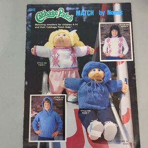 Knitting Leaflet for Cabbage Patch Match Child & Doll Sweaters Volume 54 Vintage